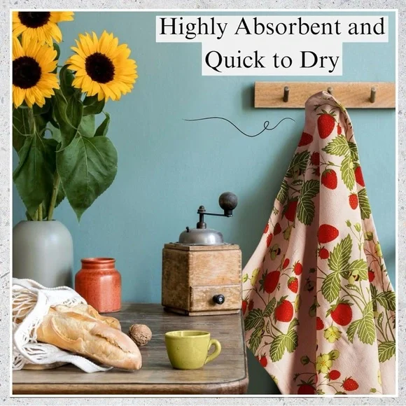 Muldale Oven Mitt and Kitchen Towel Set. Strawberry Dish and Pot Holders. - Picture 10 of 10